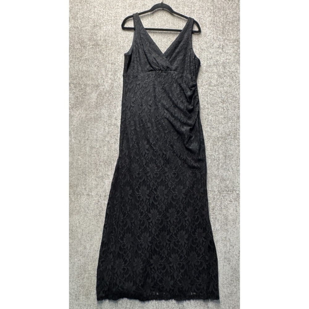 Juno Black Lace Maxi Dress Sleeveless Formal Evening Cocktail XL USA‎